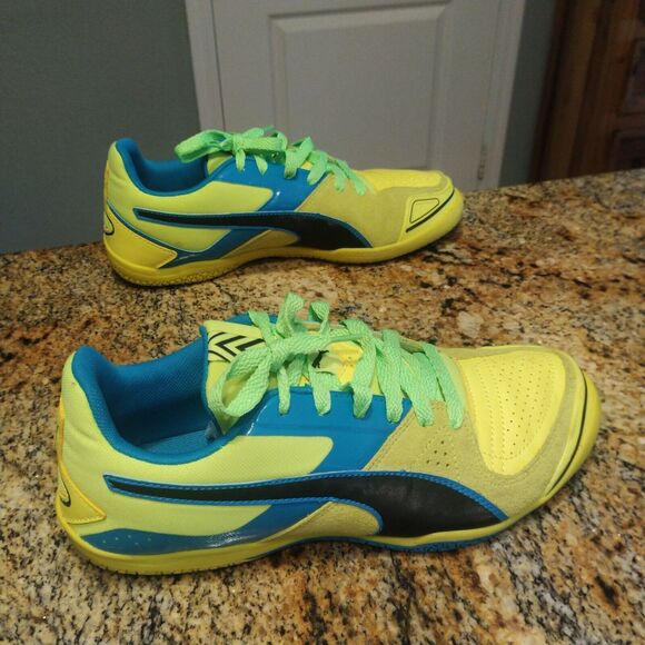 Puma Men's Invicto Sala Soccer Shoes 103241 08 Safety Yellow/Black Size 6.5 - Picture 5 of 12